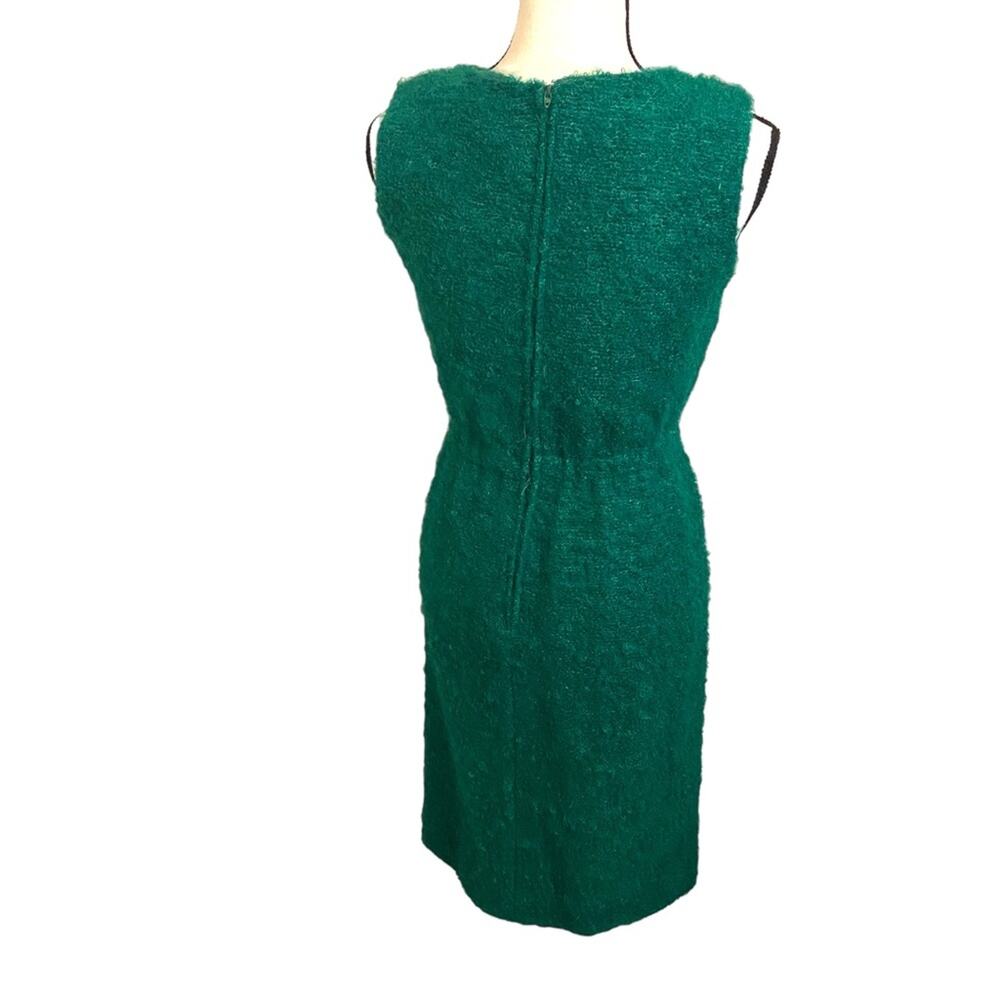Vintage‎ 60s Merley Eyelash Shag Green Bow Front Midi Dress - Picture 5 of 7
